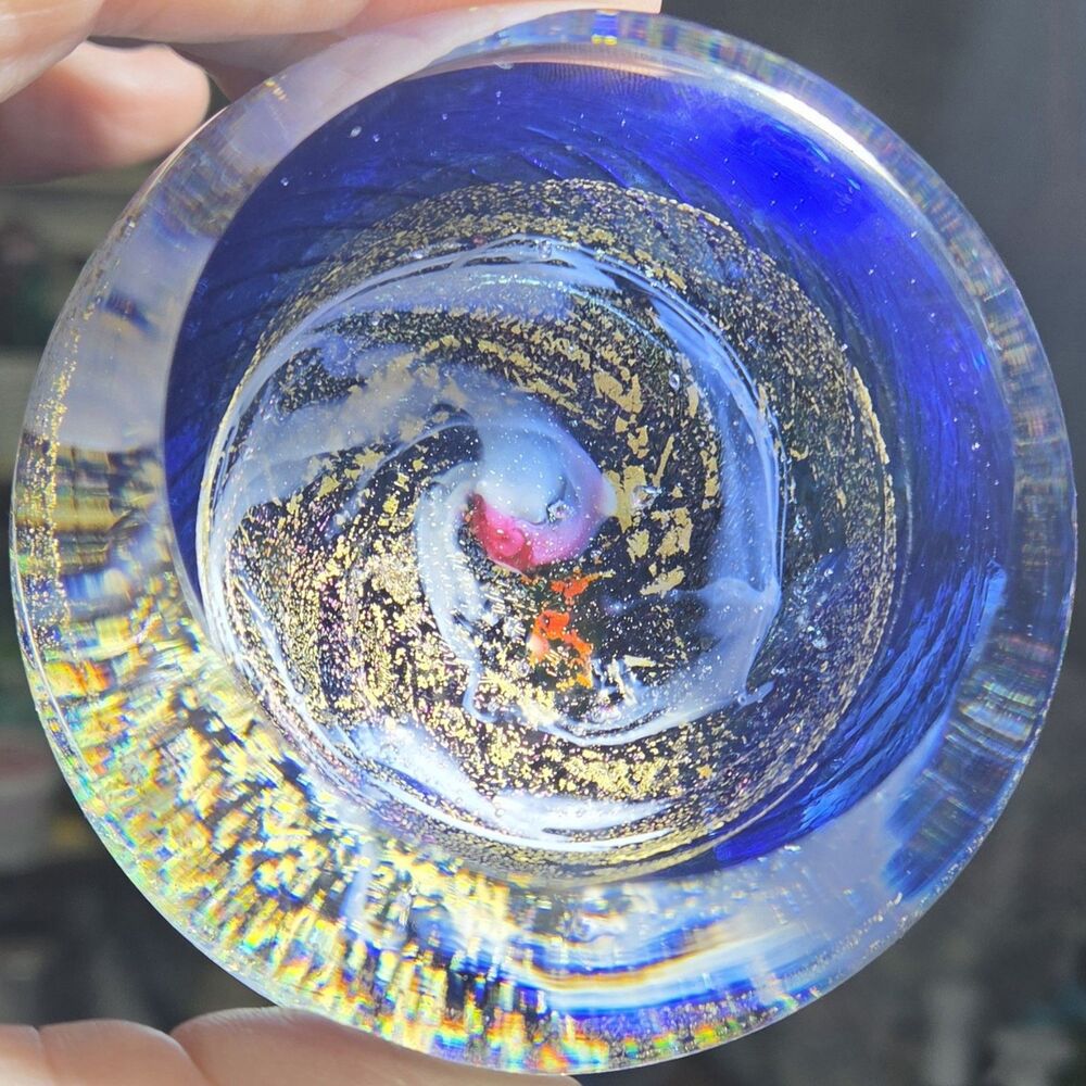 Glass Eye Studio GES Milky Way Galaxy Celestial Series Paperweight GES 10 Signed